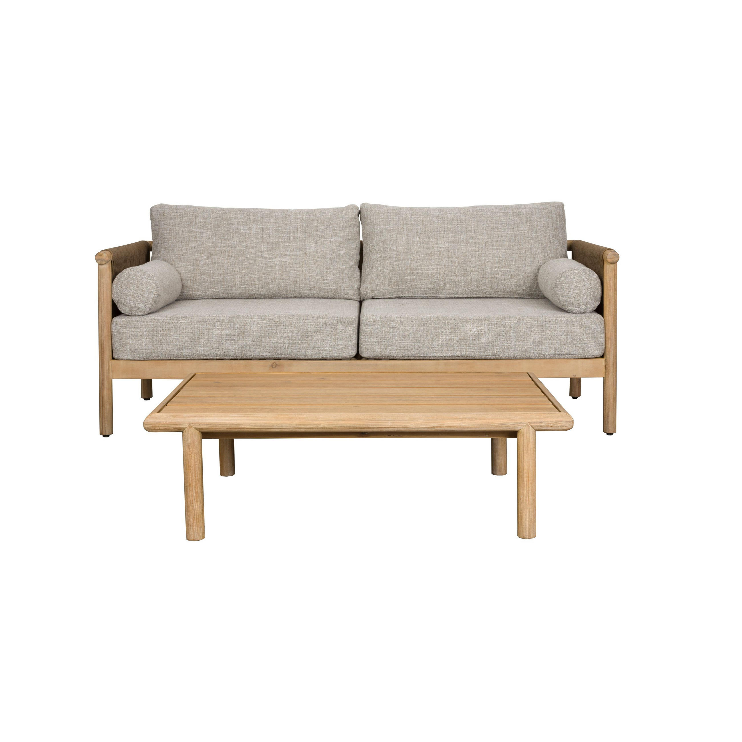GARTENSET Oasis Sofa/ Couchtisch - Beige, Metall - Dutchbone