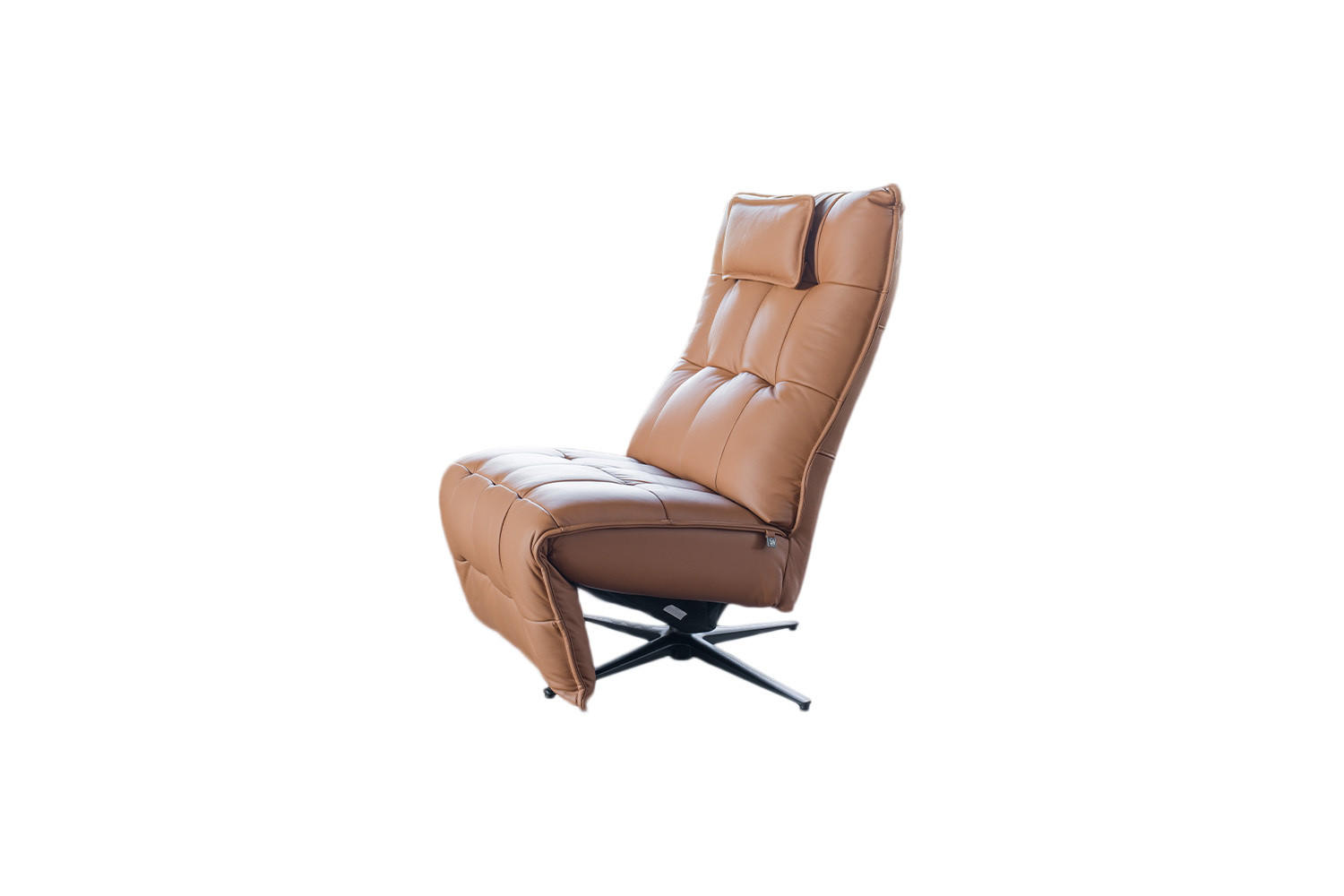 RELAXSESSEL MIKO Braun Leder - Schwarz/Braun, Leder/Metall (75/115/94cm) - KAWOLA