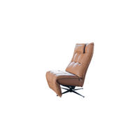 RELAXSESSEL MIKO Braun Leder - Schwarz/Braun, Leder/Metall (75/115/94cm) - KAWOLA
