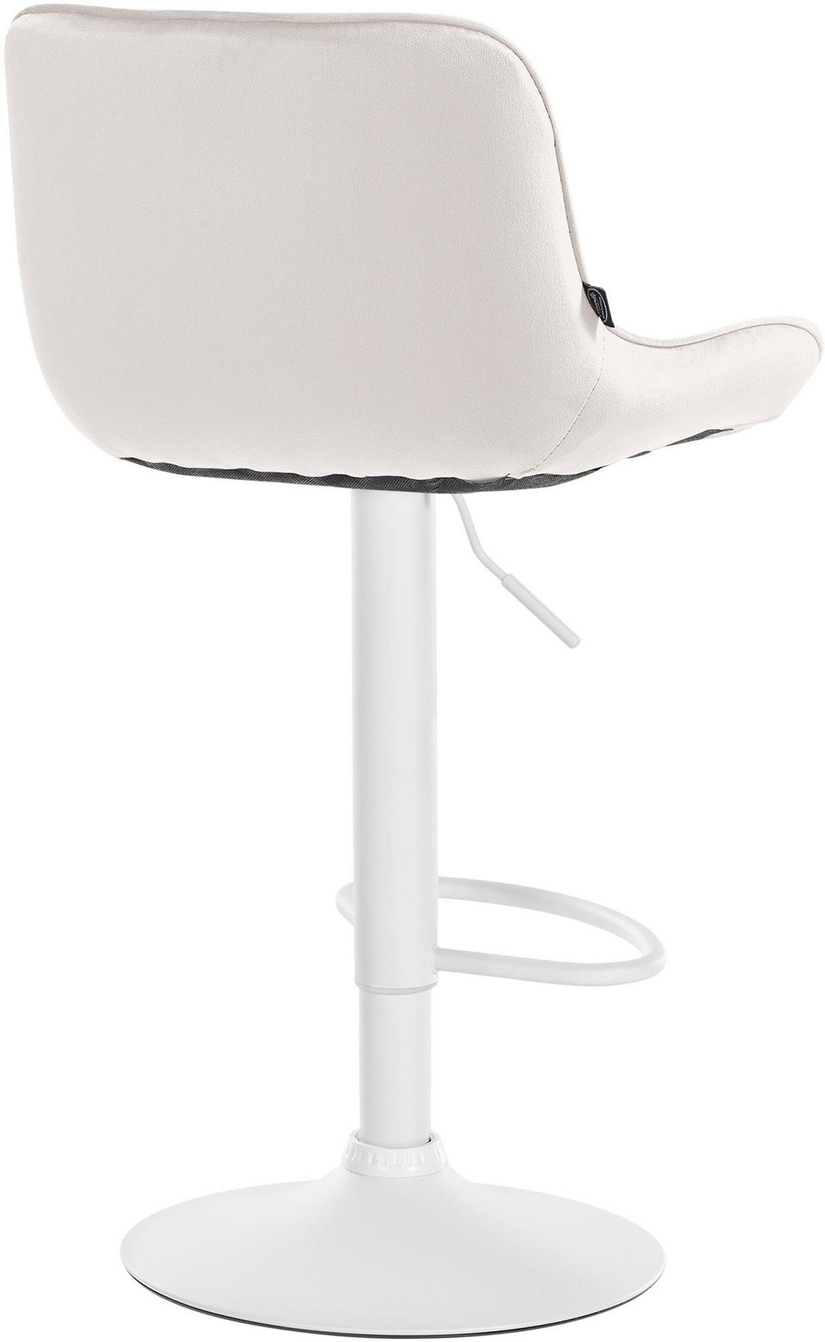 BARHOCKER Vulcano Samt weiß creme - Naturfarben/Weiß, Textil/Metall (49/106/51cm) - TPFLiving