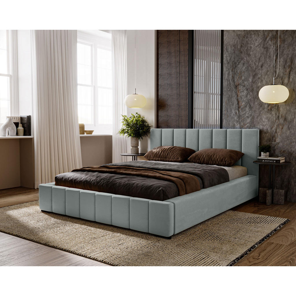 Thumbnail - Marpur Polsterbett, Dunkelgrau, Textil, Höhe ca. 15 cm, 120x200 cm, Oeko-Tex® Standard 100, Schlafzimmer, Betten, Polste...