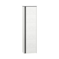 GARDEROBENSCHRANK Hyga Pinie weiß / anthrazit 54 / 34 / 198cm - Weiß/Grau, Holz/Holzwerkstoff (54/198/34cm) - Feldmann-Wohnen