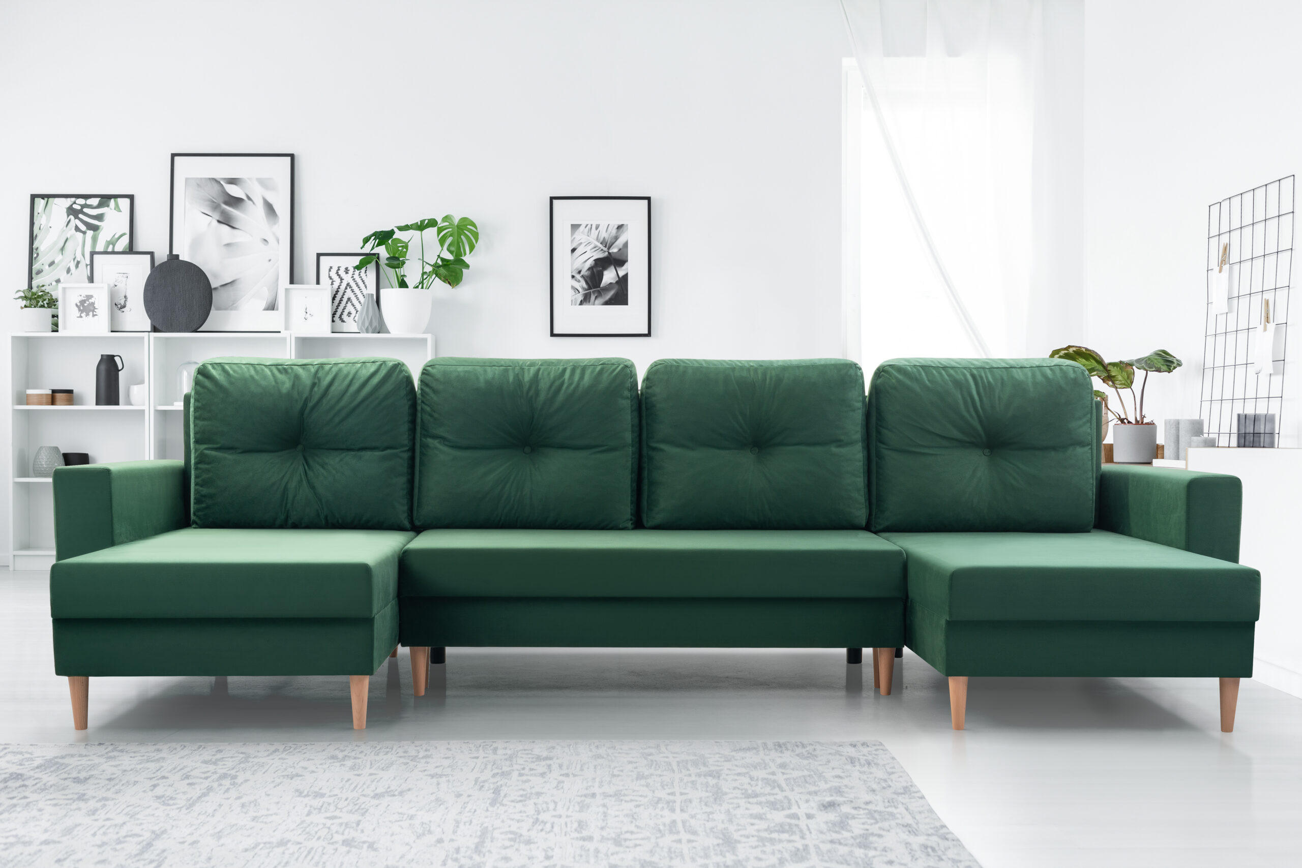 Thumbnail - Möblo Wohnlandschaft, Anthrazit, Holzwerkstoff, 5-Sitzer, U-Form, 300x90x142 cm, Wohnzimmer, Sofas & Couches, Wohnlandsc...