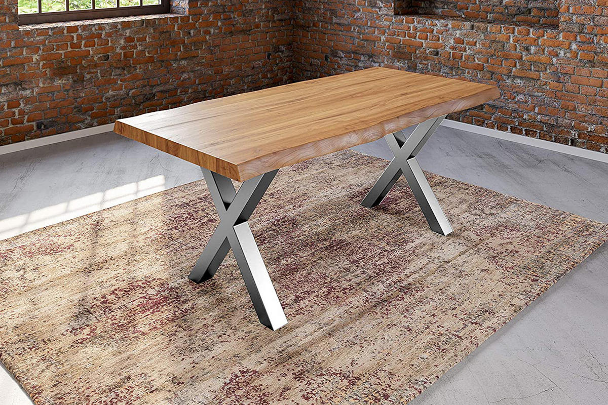 ESSTISCH XEREZ - Beige/Silberfarben, Holz/Metall (100/200/79cm) - SAM
