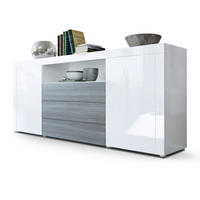 SIDEBOARD Santiago Weiß Hochglanz / Avola-Anthrazit - Weiß Hochglanz, Holzwerkstoff (167/72/35cm) - Vladon