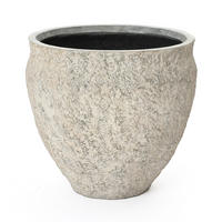 PFLANZKÜBEL in Betonoptik, hellgrau, Ø 42 × H 37 cm - Weiß, Naturmaterialien (39cm)