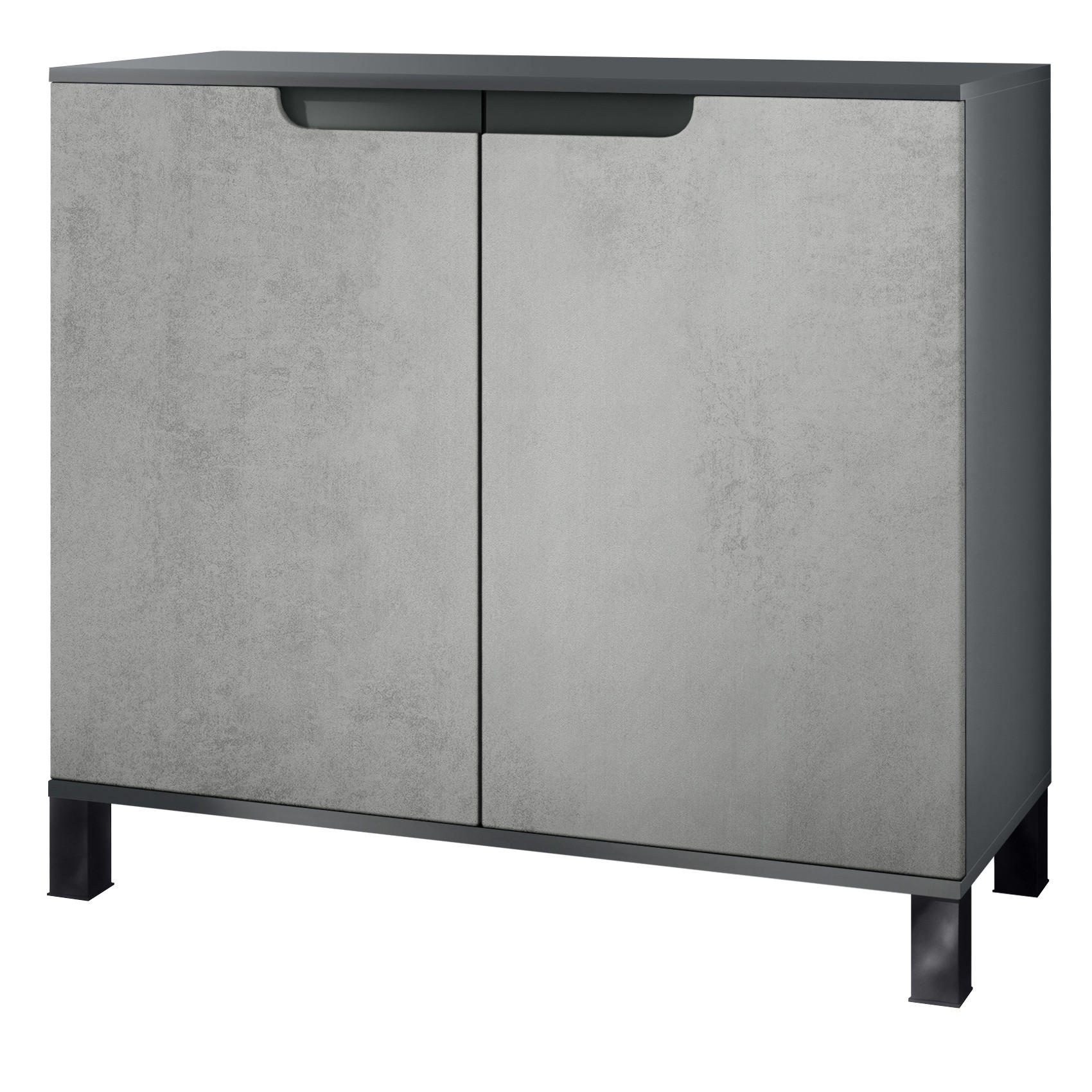 KOMMODE Sylt Beton Oxid Optik - Hellgrau, Holzwerkstoff (92.5/84.5/35cm) - Vladon