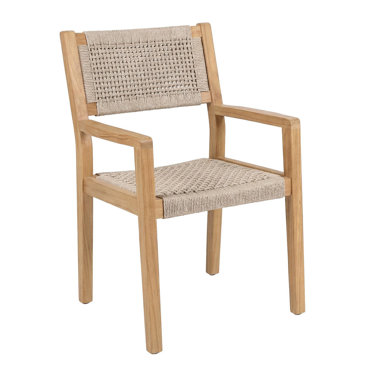 GARTENSTUHL - 2er-Set - Akazie massiv / Polypropylene - Akazie Braun / Beige - Creme/Akaziefarben, Holz/Kunststoff (60/89/59cm) - home24