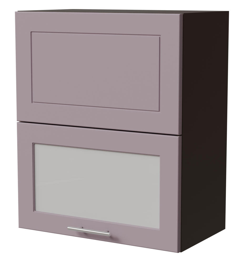 KLAPPHÄNGESCHRANK Bari W8BS/60-AV Lava / RAL 4009 pastellviolett 60 / 32,5 / 72cm - Dunkelgrau/Violett, Holz/Holzwerkstoff (60/72/32.5cm) - Feldmann-Wohnen