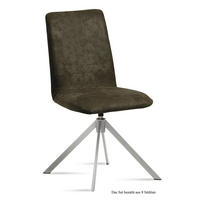 ESSZIMMERSTUHL drehbar (8er-Set) Dozene 47x92x60 Edelstahl/Khaki - Dunkelgrün/Edelstahlfarben, Kunststoff (60/92/47cm) - 58aufmkessel