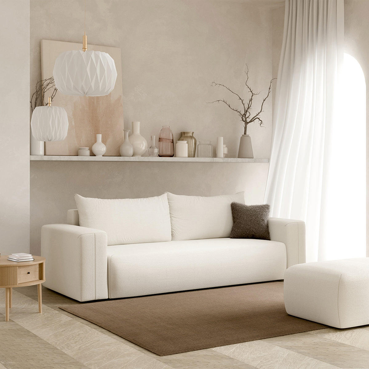 SOFA Bliss 3 Sitzplätze Weiß - Weiß, Holz (252/72/97cm) - Petits-meubles