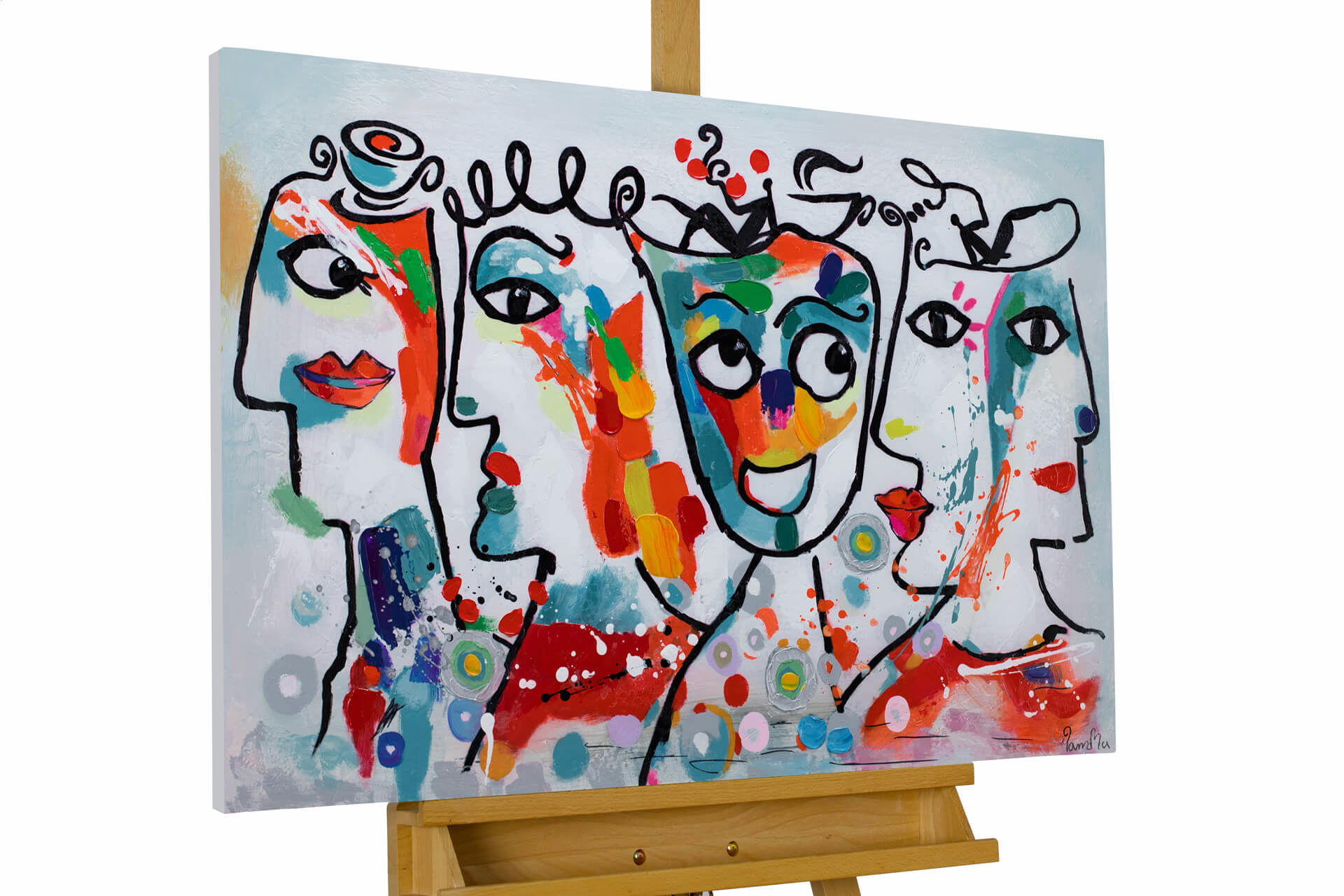 ÖLGEMÄLDE 90/60 cm - Multicolor, Holz/Textil (1.36/60cm) - KUNSTLOFT