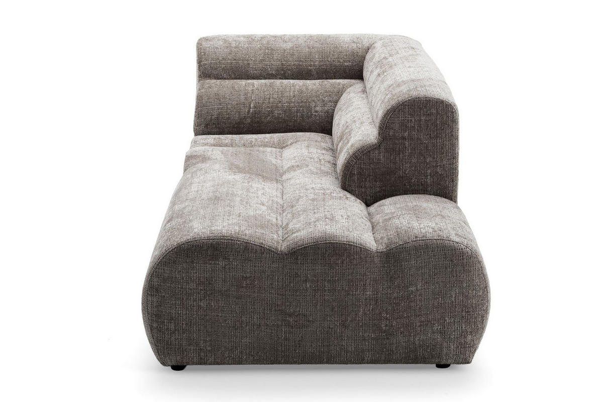 6-SITZER modulares Wohnlandschaft U XXL VEER SET 4 Rechts, 368 x 190 cm, Chenille Webstoff Braun - Schwarz/Braun, Holz/Kunststoff (190/75/368cm) - Muffo