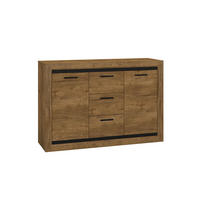 SIDEBOARD Baltica Lefkas Eiche / schwarz 138 / 43 / 94cm - Eichefarben/Braun, Holz/Holzwerkstoff (138/94/43cm) - Feldmann-Wohnen