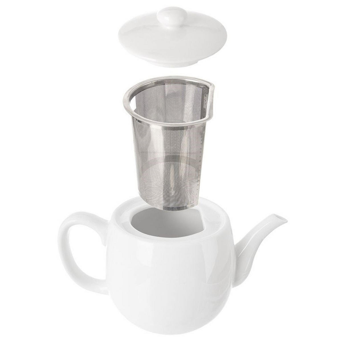 TEEKANNE Porzellan Mona mit Teesieb 700 ml Weiß - Weiß, Keramik (0.7L) - Orion 