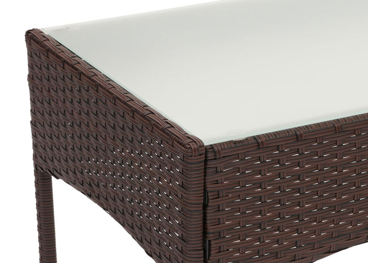 GARTENTISCH Andi aus Poly-Rattan HxBxT 38x79x48cm Braun-meliert - Braun, Kunststoff (48/79/38cm) - PROREGAL