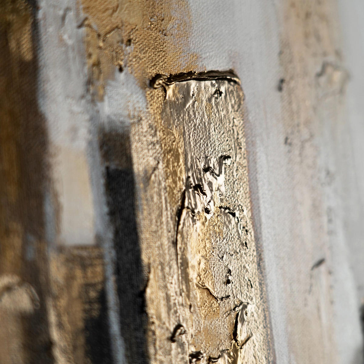GEMÄLDE Stadtrhythmen Schattenfugenrahmen Gold 60x40 cm - Goldfarben, Holz (60/40cm) - YS-art gallery