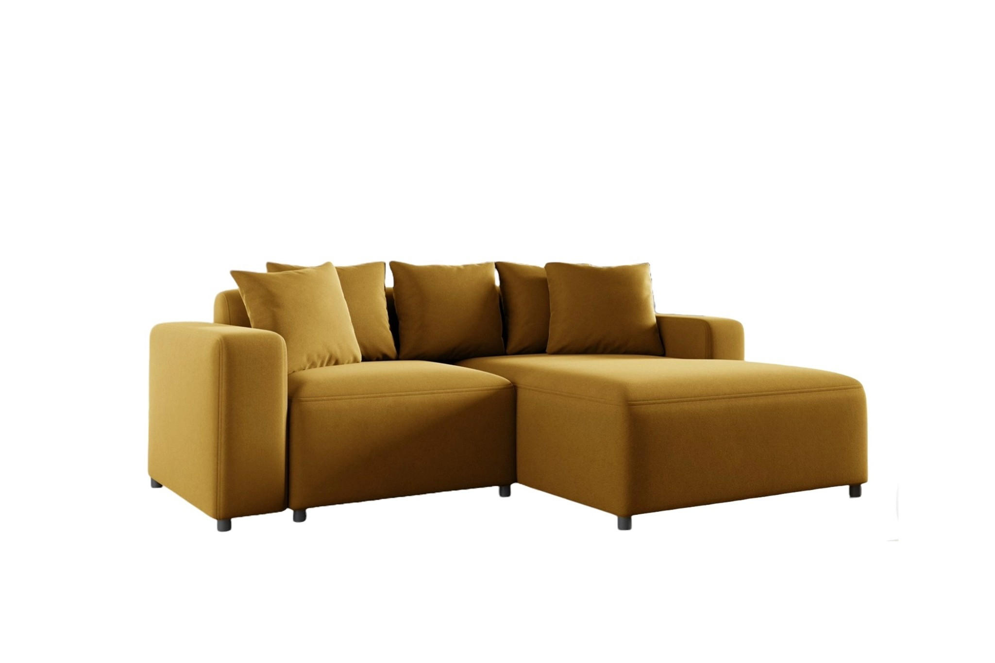 ECKSOFA Megan Xs In Salvador - Honig, Holzwerkstoff/Textil (240/165cm) - Fun Möbel