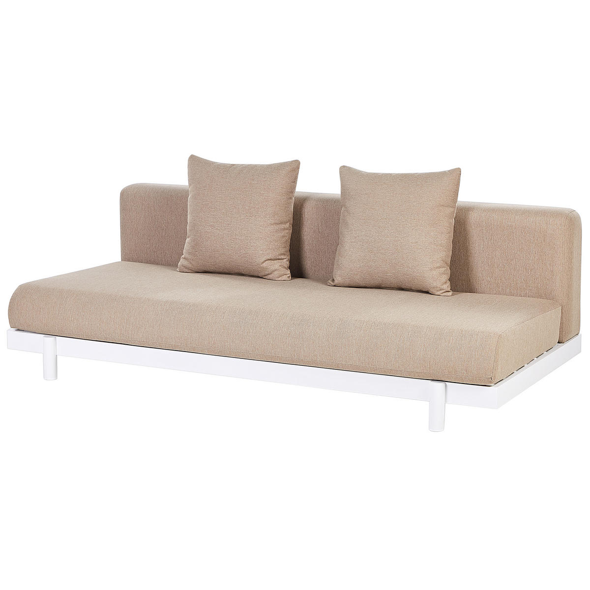 LOUNGE SET 5-Sitzer Aluminium weiß Auflagen beige Missanello - Beige/Weiß, Textil - Beliani