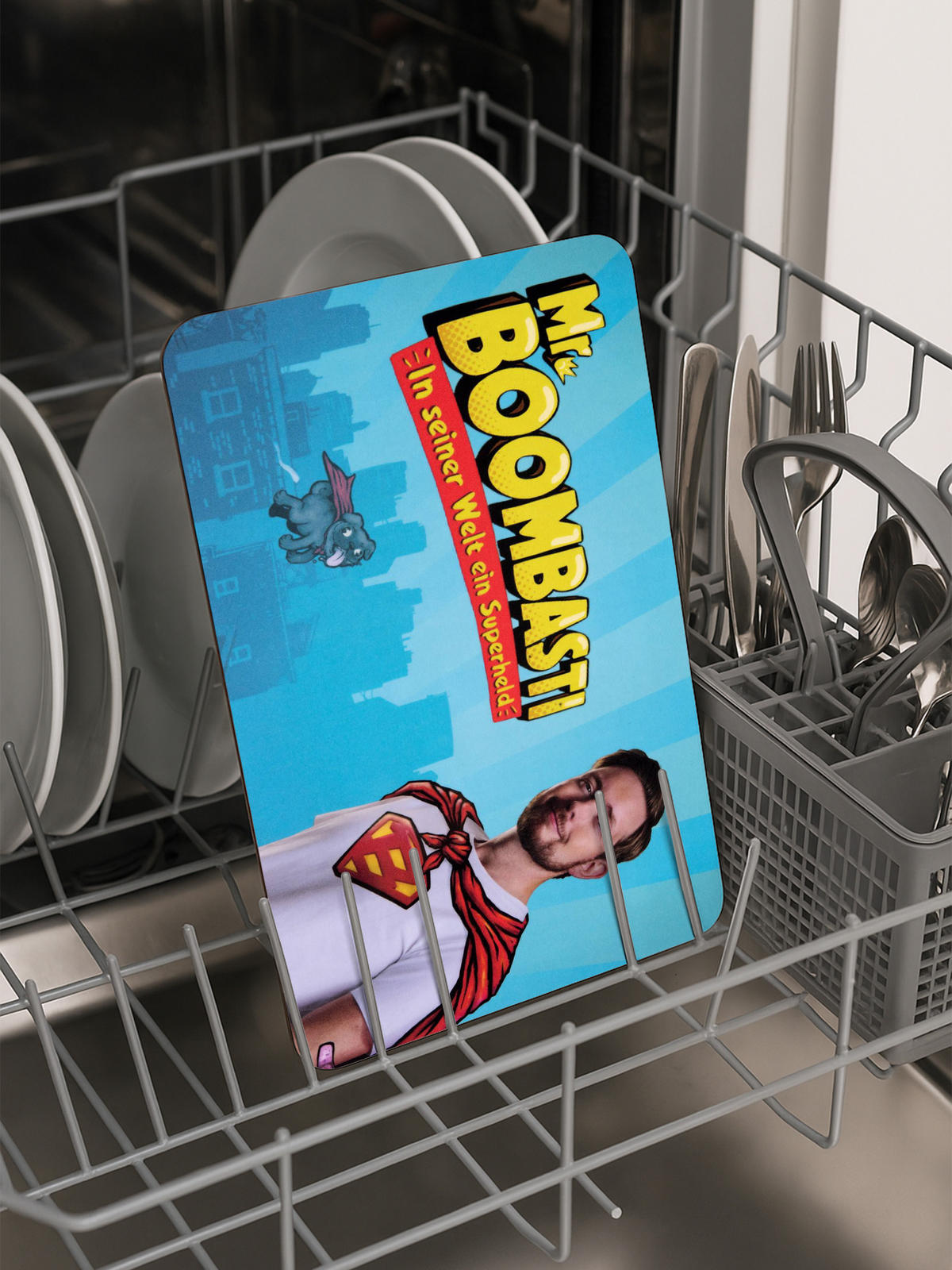 BRETTCHEN Bastian Bielendorfer Mr. Boombasti Blau 14,5 x 23,5 cm - Blau, Kunststoff (14.5/23.5cm) - United Labels