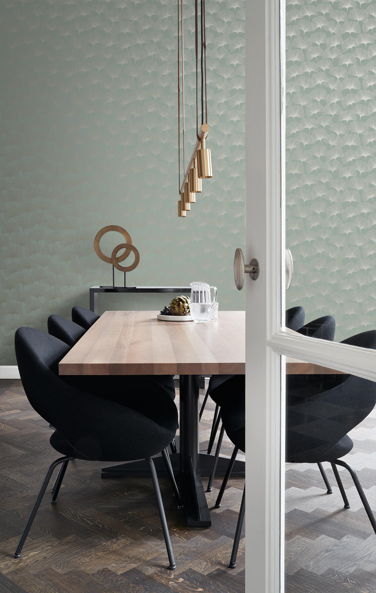 TAPETE Ginkgoblätter 53 cm x 10.05 m - Grün, Papier (53/1000cm) - Origin Wallcoverings