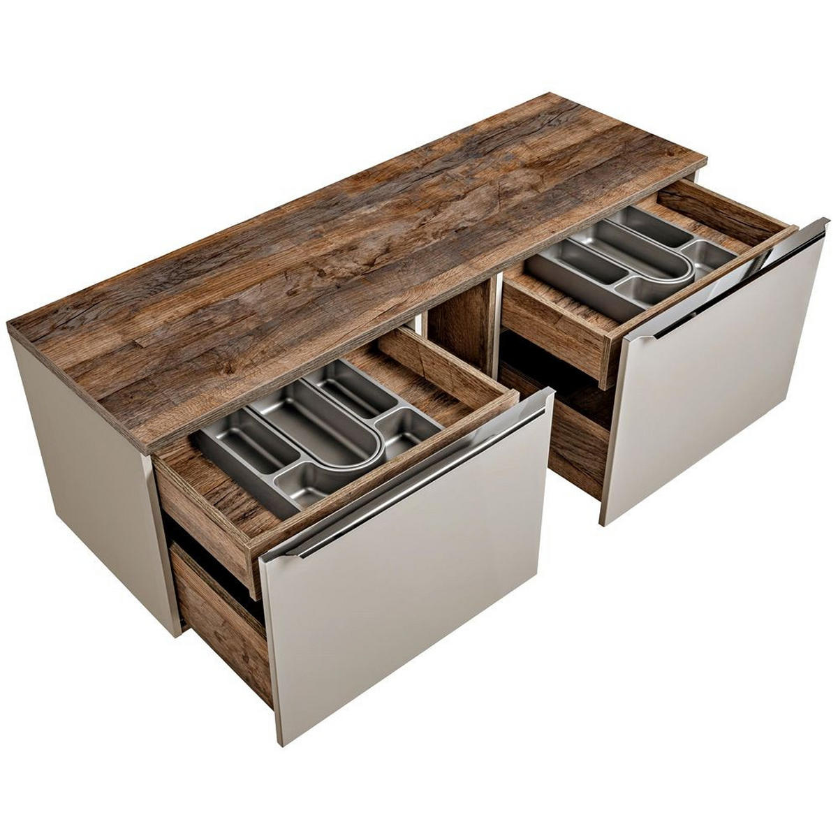 WASCHTISCH Puebla-56 - Beige, Holzwerkstoff (180/64/46cm) - Lomado