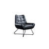 SESSEL SNOOZE Schwarz Leder - Silberfarben/Schwarz, Leder (82/93/76cm) - KAWOLA