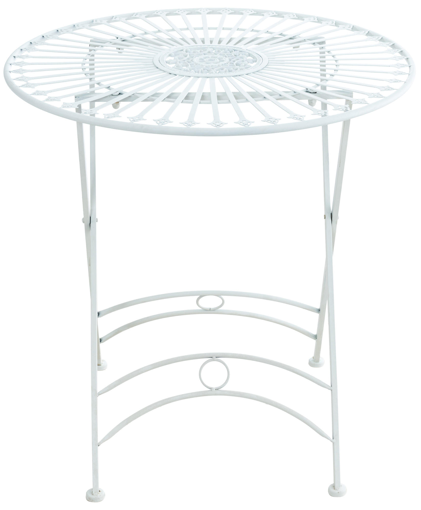 GARTENTISCH rund Metall weiß - Weiß, Metall (71/71/71cm) - CLP