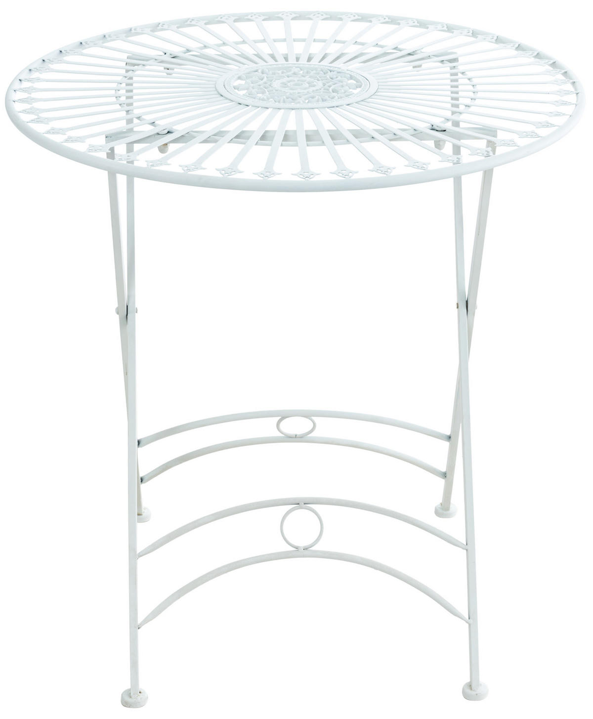 GARTENTISCH rund Metall weiß - Weiß, Metall (71/71/71cm) - CLP