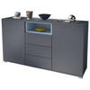 SIDEBOARD Skadu Denim matt - Pastellblau, Holzwerkstoff (138.5/75.5/35cm) - Vladon