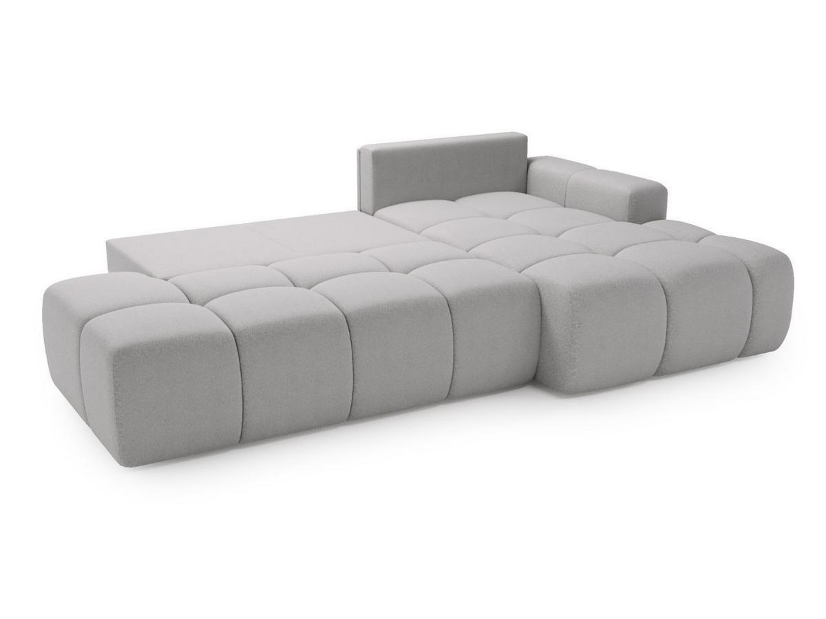 ECKSOFA Montero Bouclé-Stoff Grau Rechts - Grau, Holz/Textil (280/177cm) - Graingold