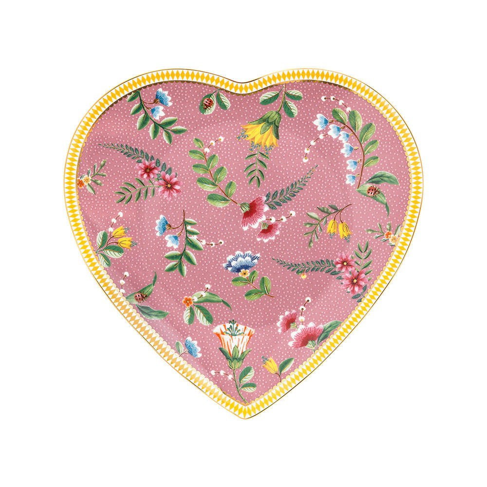 TELLER 2er-Set Heart shape la majorelle rosa 21.5 cm - Rosa, Keramik (24cm) - Pip Studio