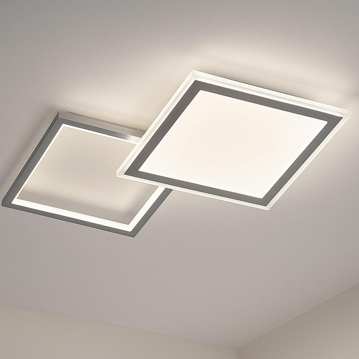 LED DECKENLEUCHTE Aluminium Silber - Silberfarben, Metall (51/51/4.5cm) - Wofi