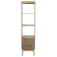 SÄULE mit 2 schubladen mit gerillten fronten und 3 nischen - klaus 40/30/160 cm - Eschefarben, Holzwerkstoff (30/160/74.5cm) - Calicosy