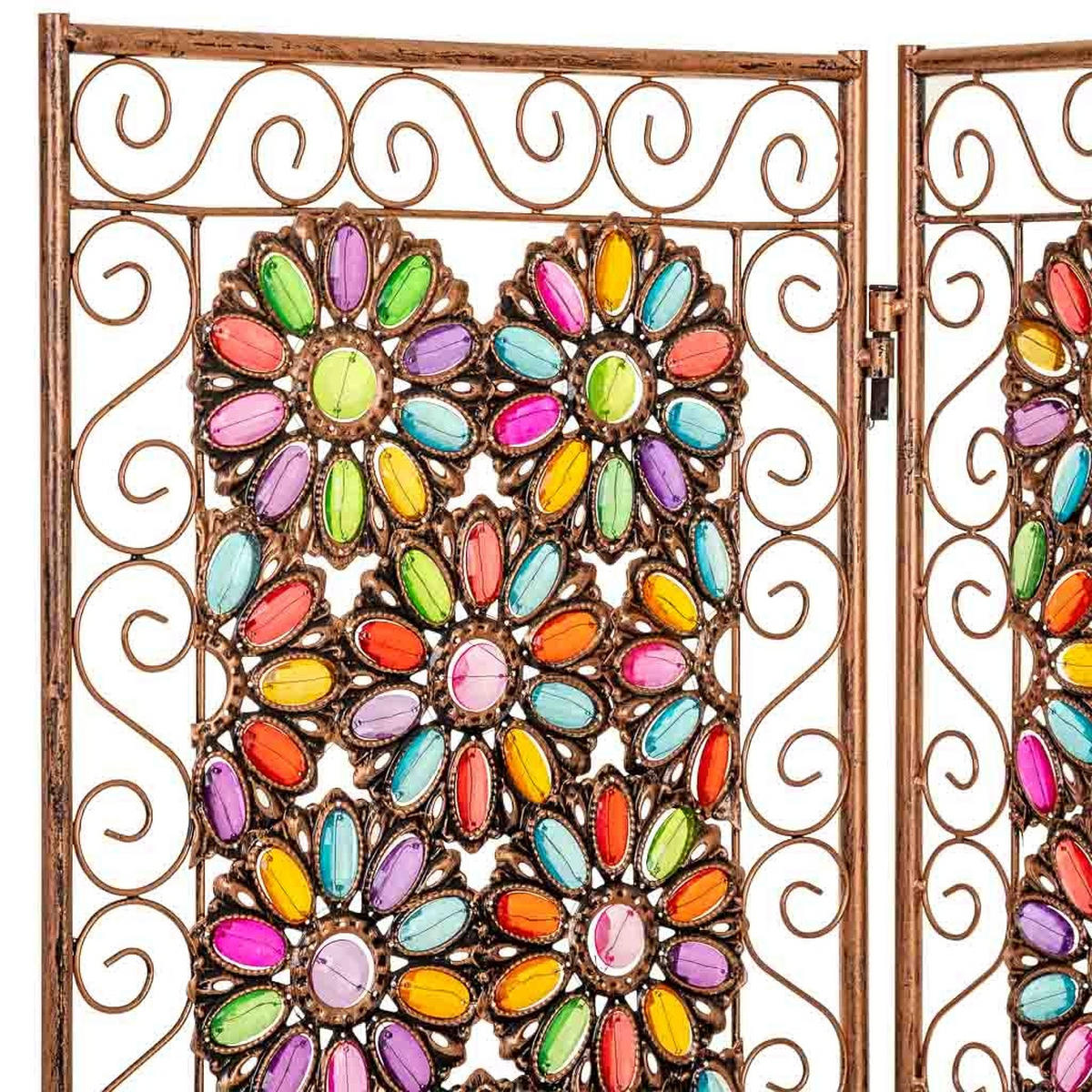 PARAVENT aus geflochtenem Papier, 120x3x172cm - Multicolor, Metall (160/172/3cm) - Wanderlust