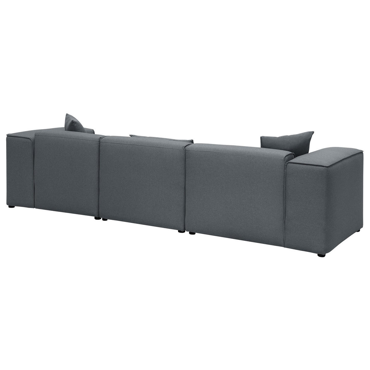 ECKSOFA Polsterbezug Dunkelgrau rechtsseitig Dolva - Dunkelgrau, Textil (294/170cm) - Beliani