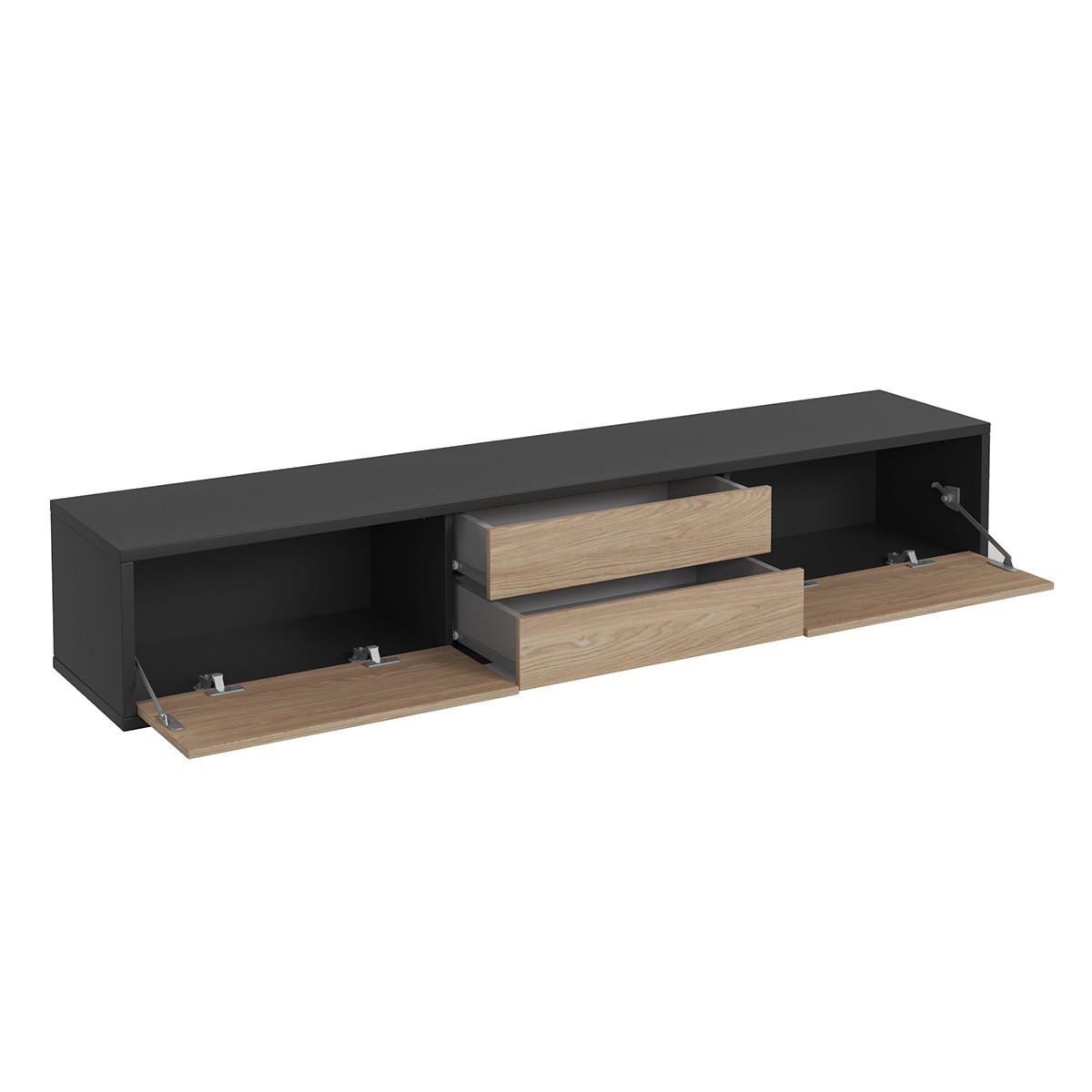 TV-MÖBEL Idra Holz und Grau - Grau, Holzwerkstoff (180/32/36cm) - Petits-meubles