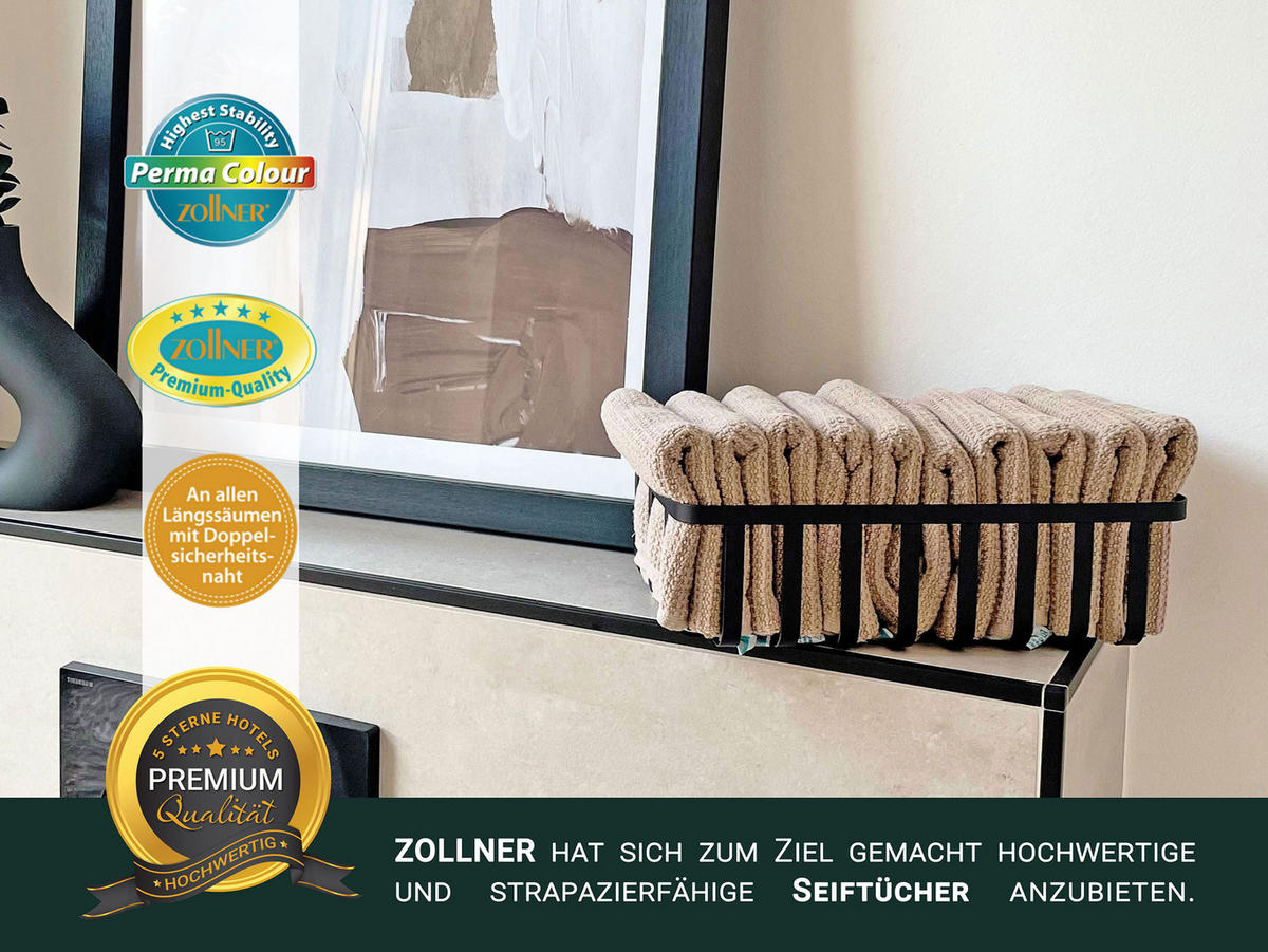 SEIFTÜCHER, 10er-Set, 30x30 cm, 100% Baumwolle, Braun - Cappuccino, Textil (30/30cm) - Zollner
