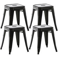 SITZHOCKER 4er Set Arvida schwarz - Schwarz, Metall (40/46/40cm) - TPFLiving