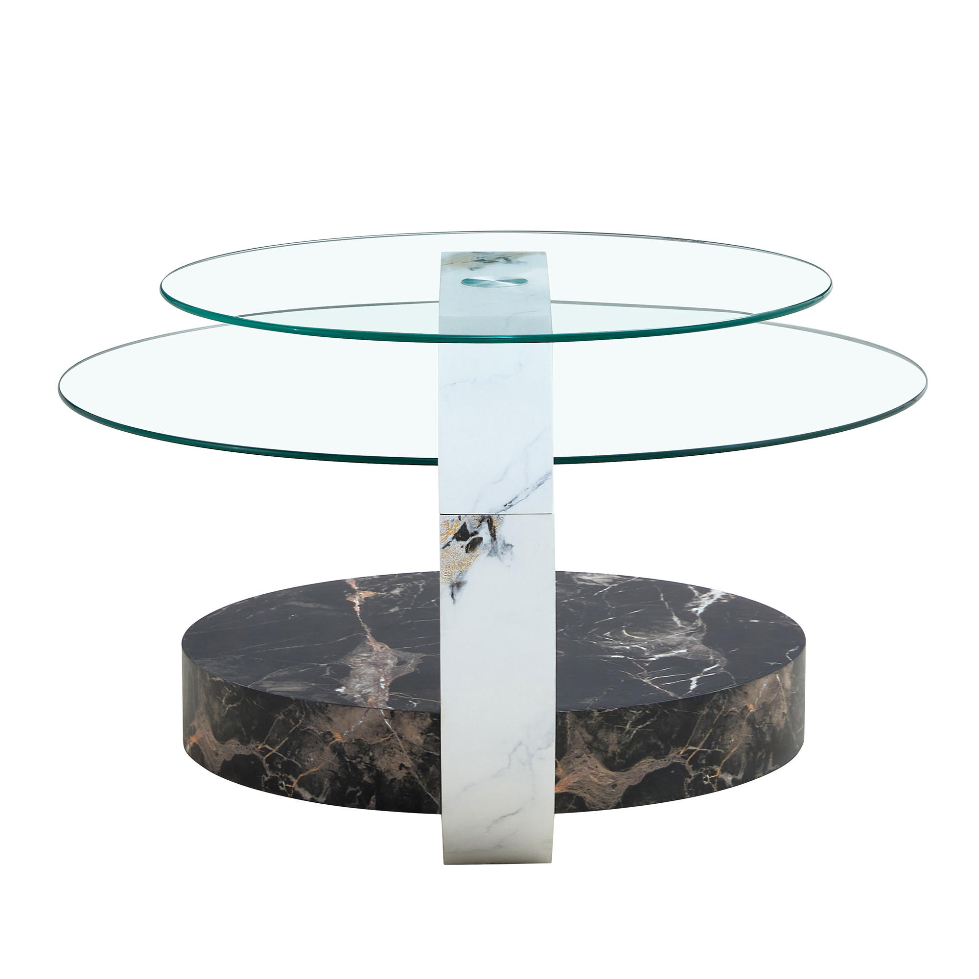 COUCHTISCH DE-117 DuoGlass Transparent - Transparent, Glas (70/90/44cm) - ComfortXL