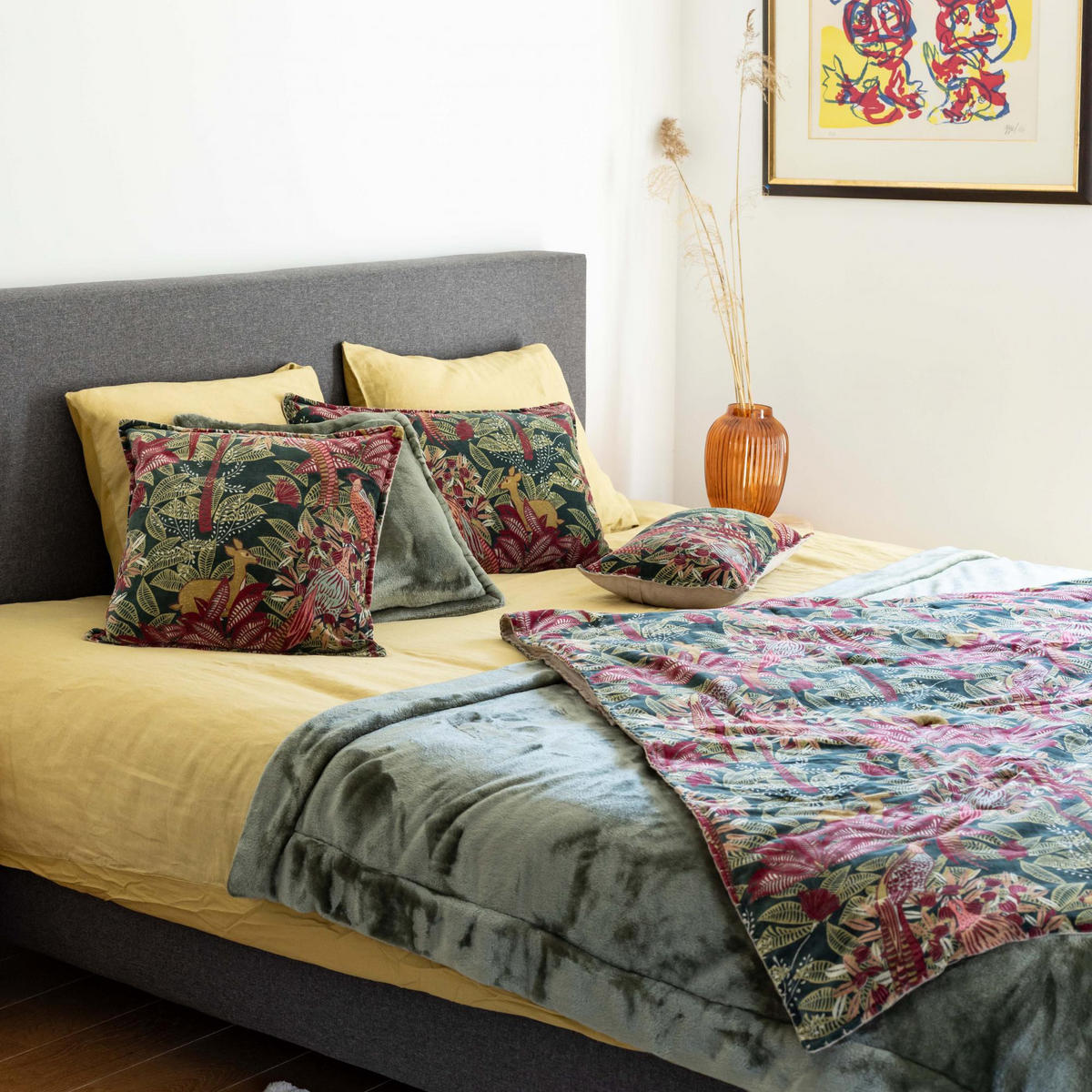 KISSEN Tender thymian 50 x 50 cm - Grün, Textil (50/50cm) - Vivaraise