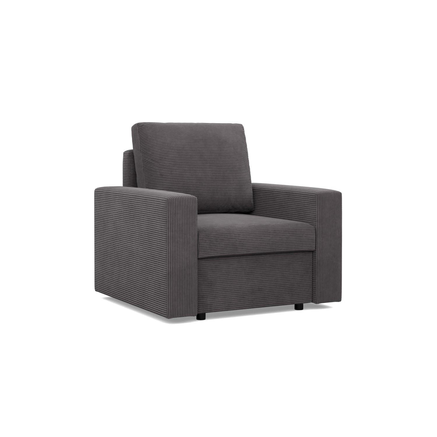 LOUNGESESSEL NEO, Cord - Dunkelgrau - Grau, Textil (83/85/92cm) - Mebligo