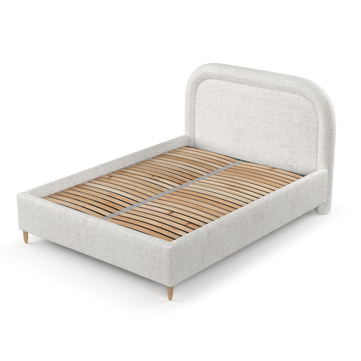 POLSTERBETT Zoya 140/200 cm Creme im Neve Stoff - Creme/Naturfarben, Holz/Holzwerkstoff (140/200cm) - AltaBeds