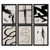 POSTER Set Mit 6 Illustrationen Von Franz Kline Abstrakter A3 Schwarzer Rahmen - Schwarz, Papier (29/3cm) - Nacnic