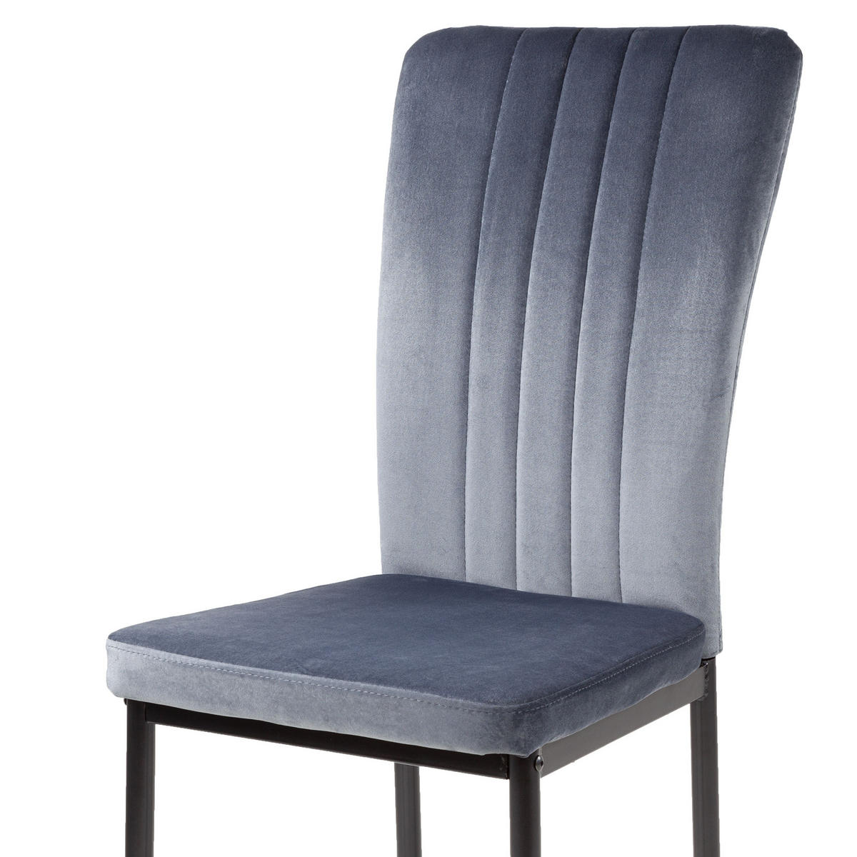 STUHL MODENA Samtbezug Metallbeine 4er Set Grau - Grau, Textil/Metall (42/96/43cm) - Albatros