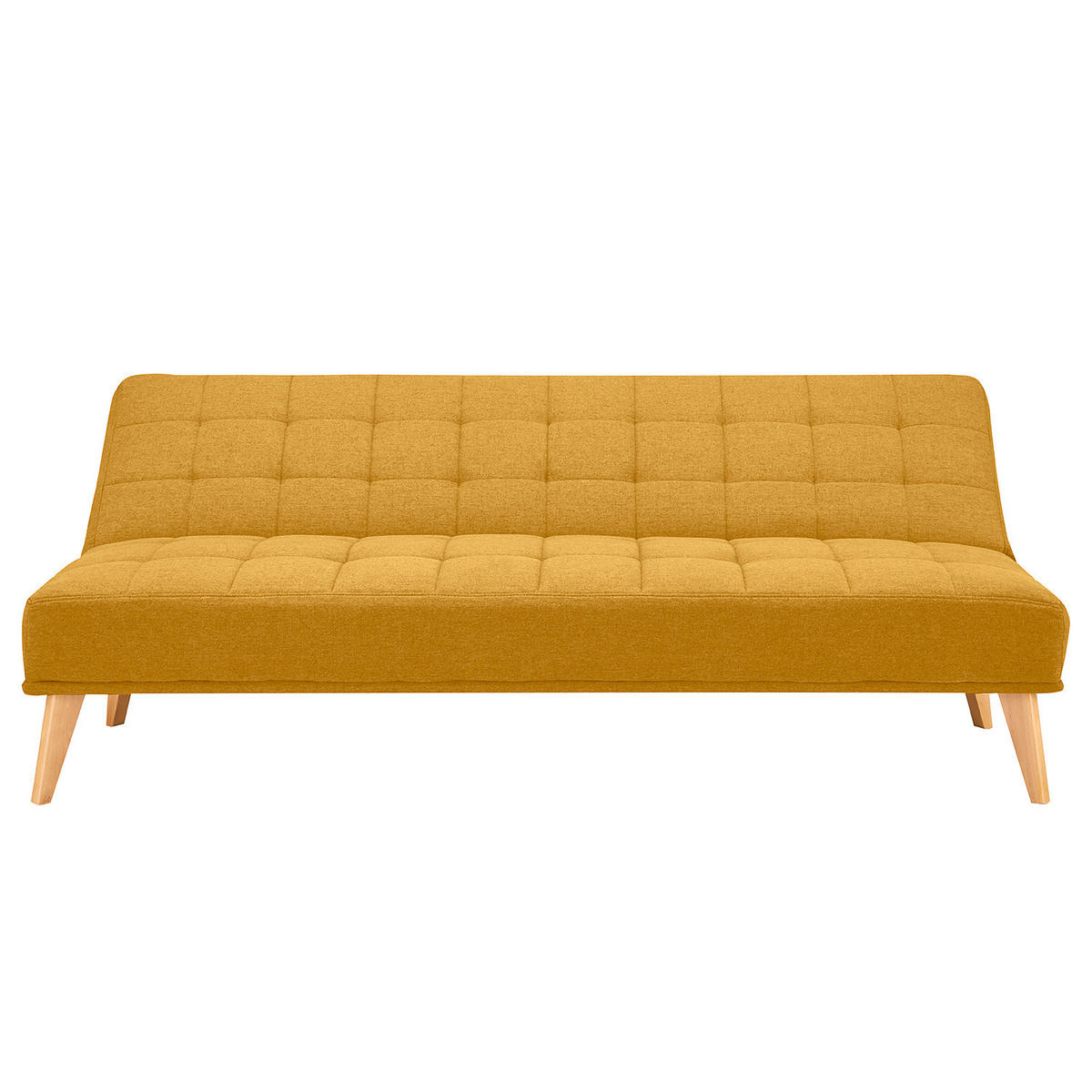 SCHLAFSOFA - Hellbraun/Gelb, Holz/Birkenholz (180/81/86cm) - home24