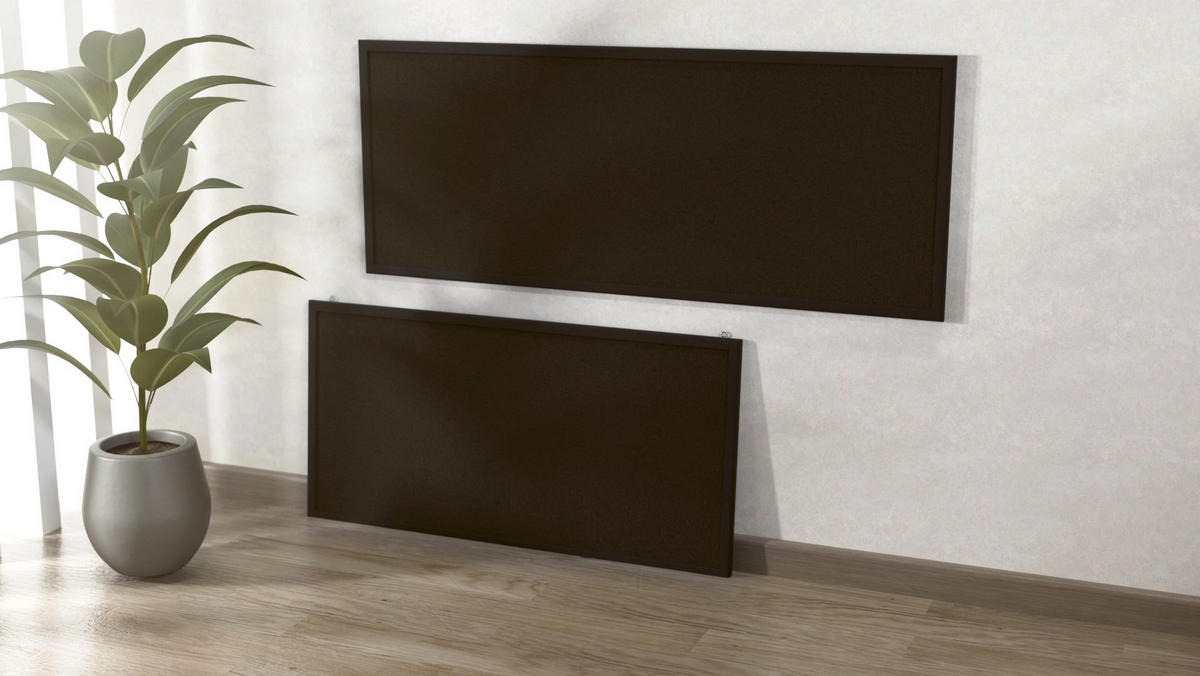 PINNWAND, Korktafel in Schwarz, 100x40 cm, Holzrahmen - Schwarz lackiert - Schwarz, Holz (100/40/1.5cm) - ALLboards