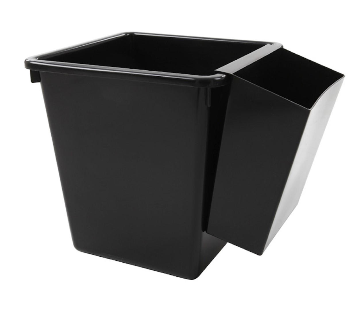 PAPIERKORB Viereckig Kegelförmig 27 Liter Kunststoff Schwarz - Schwarz, Metall (34/36/34cm) - PROREGAL