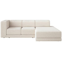 ECKSOFA Novals L-Form, 4-Sitzer, rechts 278 cm - Creme/Schwarz, Holz/Kunststoff (168/278cm) - Selsey