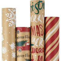 GESCHENKPAPIER 4 Rollen Kraftpapier Weihnachten 76 cm x 305 cm - Multicolor, Papier (4/76/15cm)